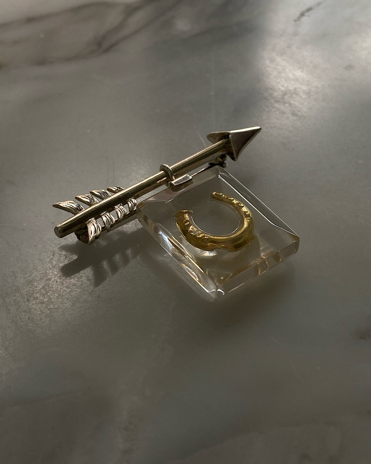 Arrow & Horseshoe brooch