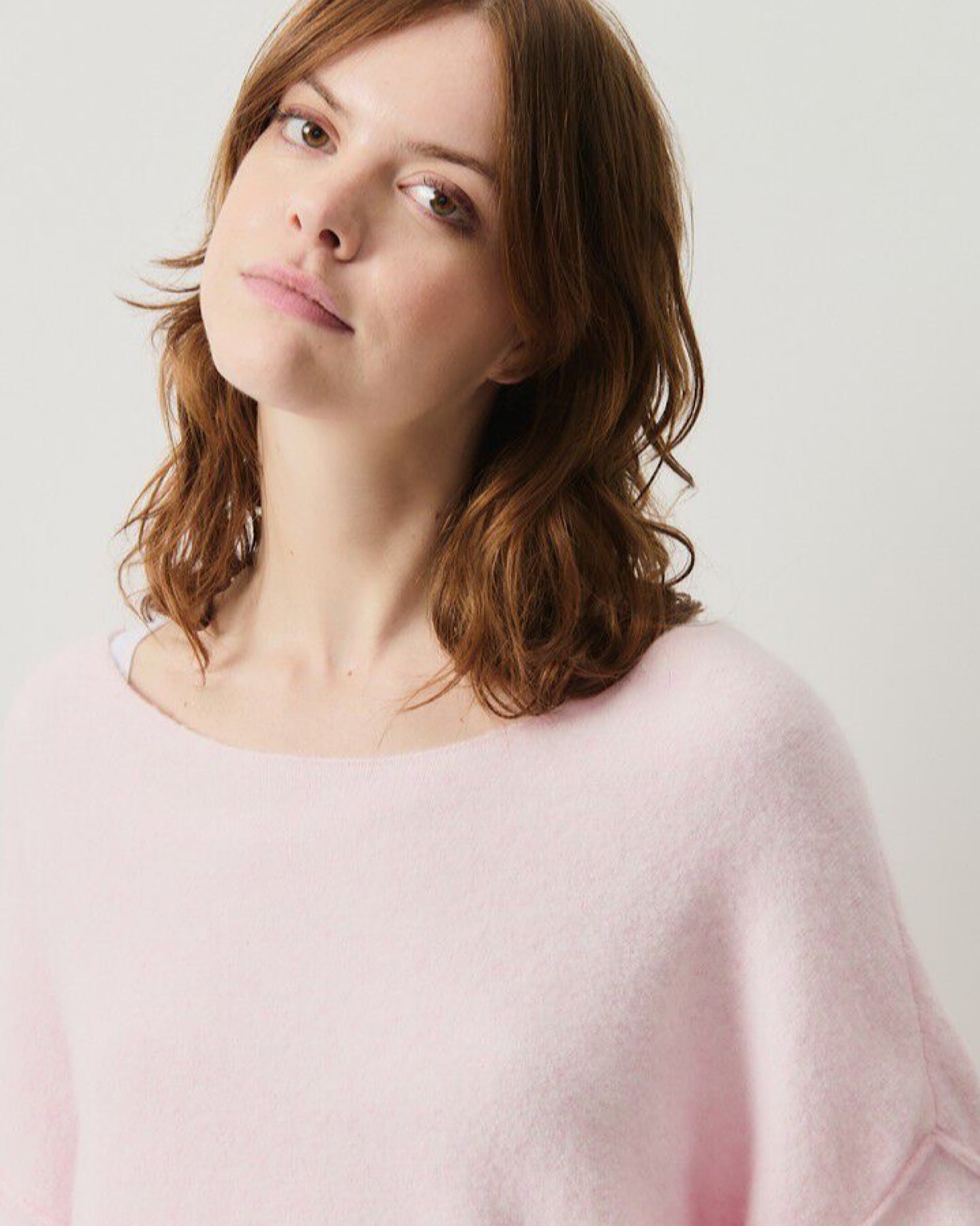 Soft Pink boat Neck sweater by American  Vintage