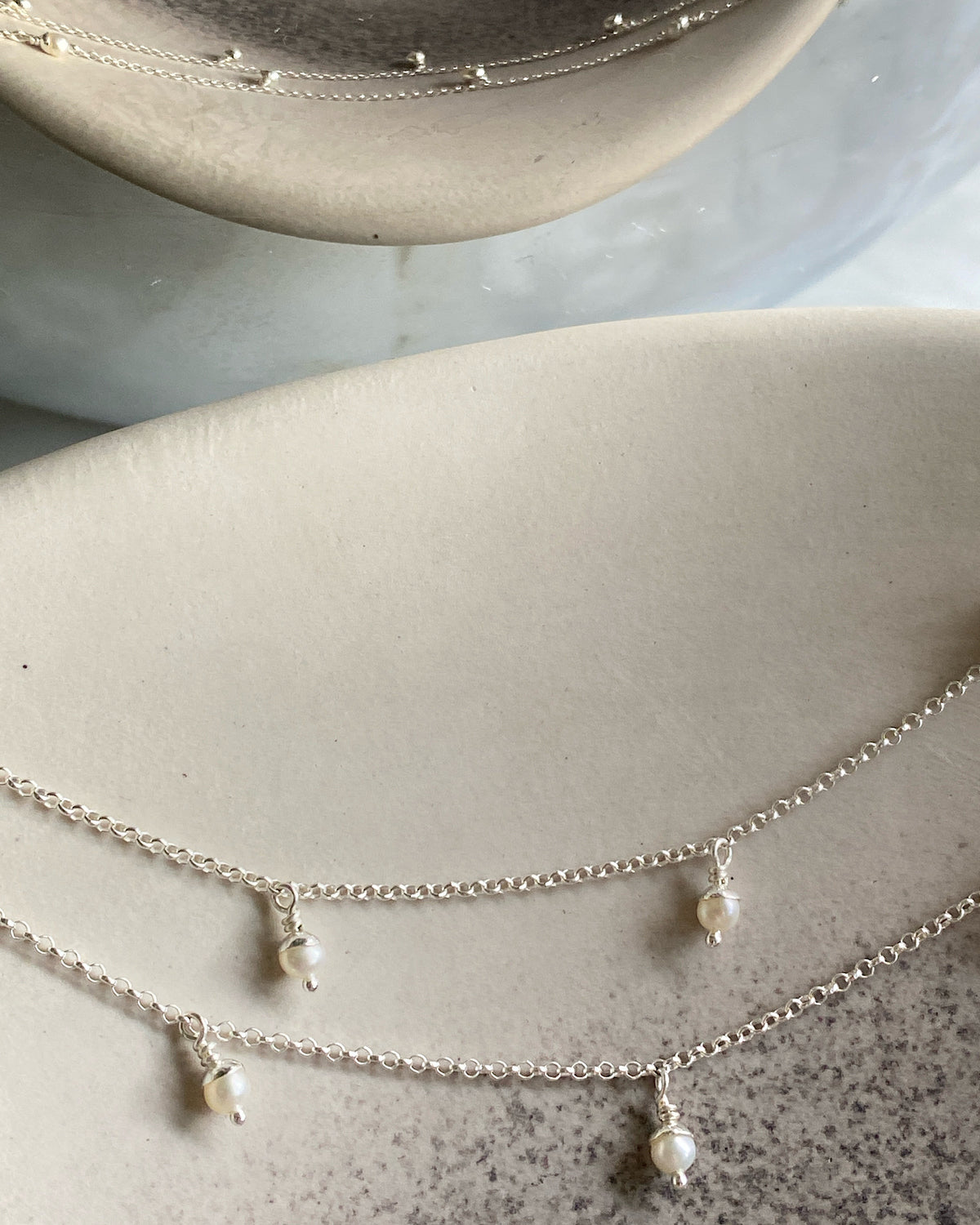 PEARL POM NECKLACE | SILVER