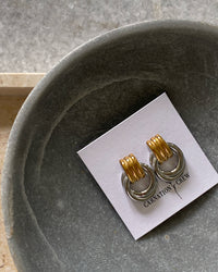 ELVIRA HOOP STATEMENT EARRINGS | GOLD & SILVER