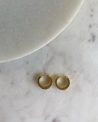 DISCO FACET HUGGIE EARRINGS | GOLD