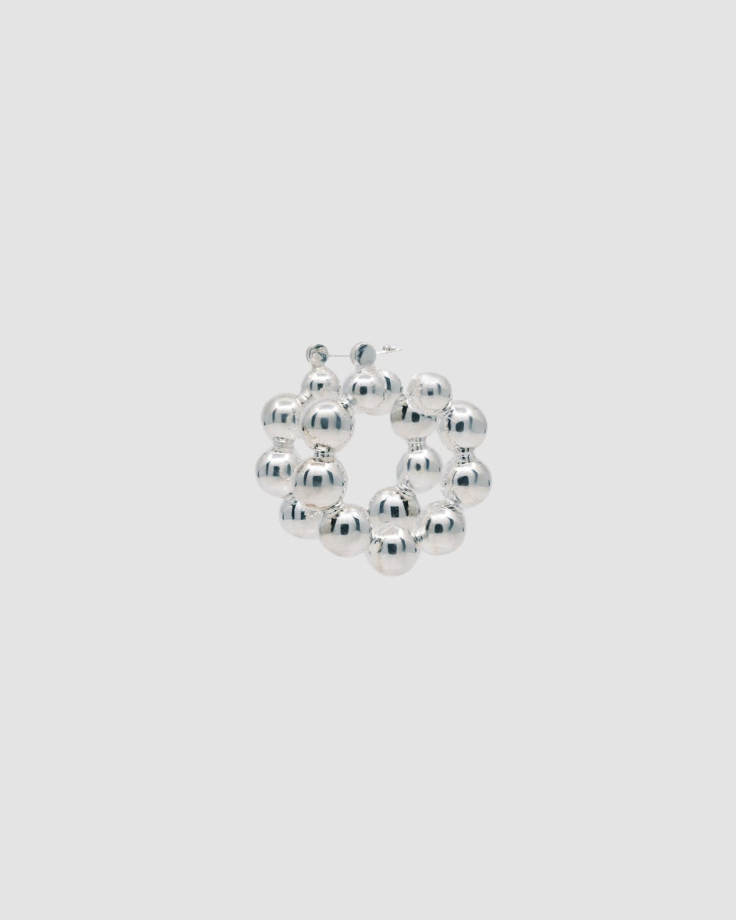 silver ball hoop earrings