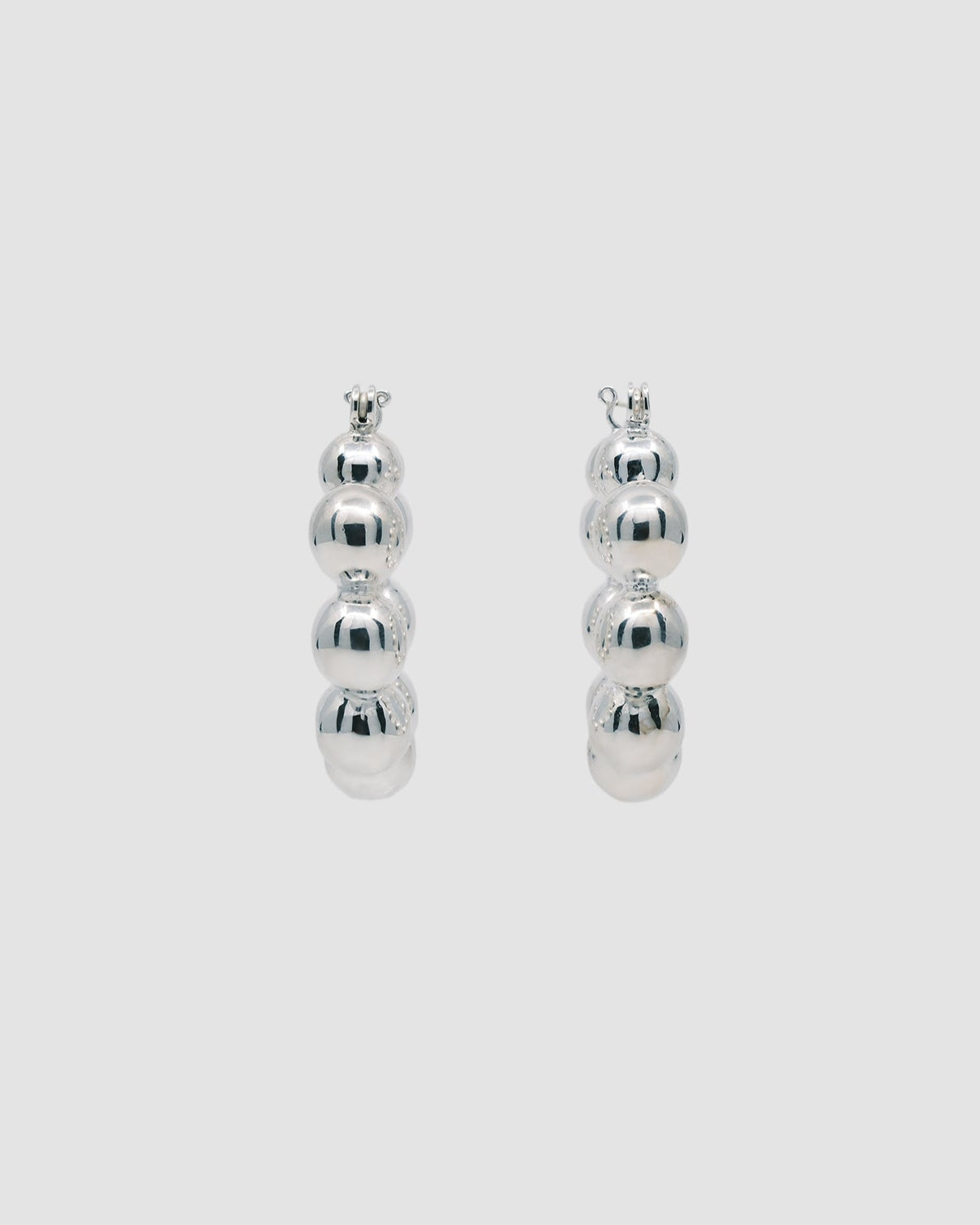 silver ball hoop earrings