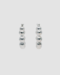 silver ball hoop earrings