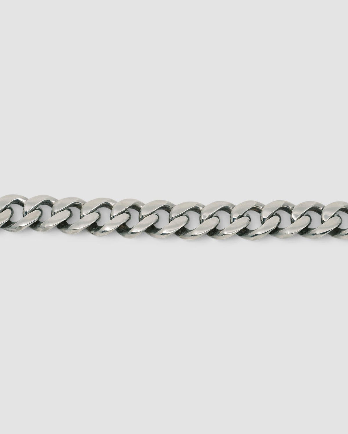 Simple flat cuban silver bracelet