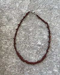 chocolate irregular glass bead necklace