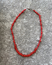 jagged red glass bead necklace