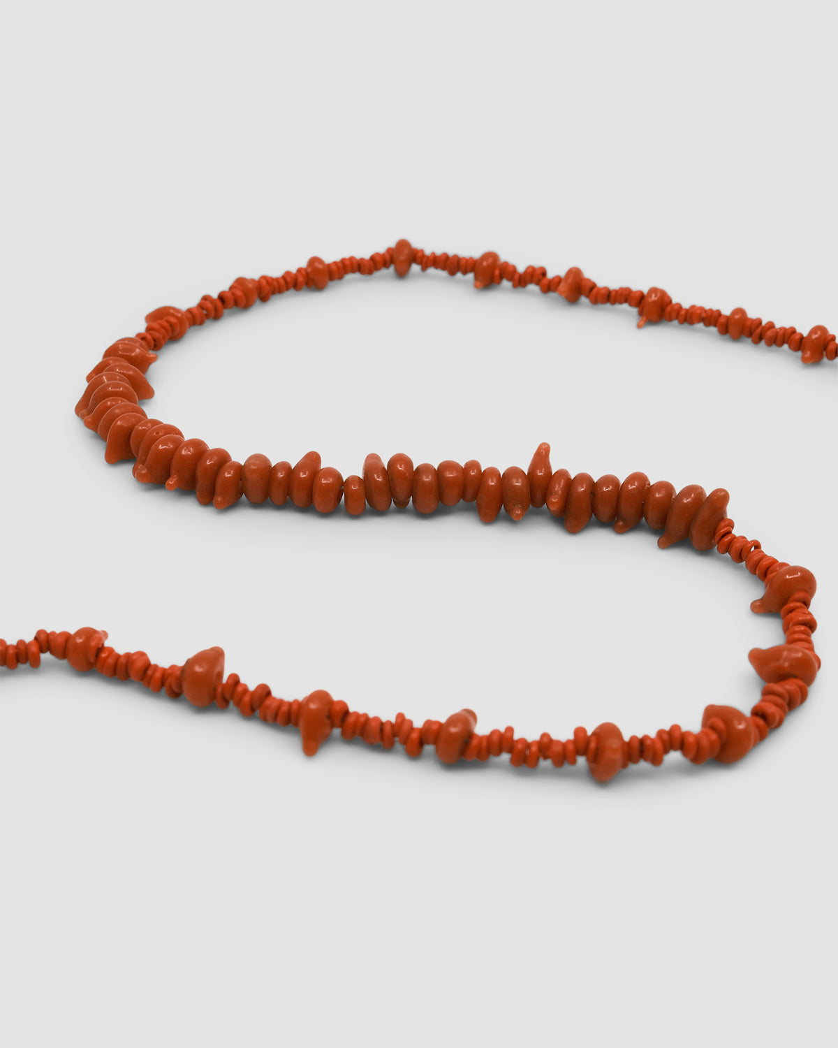 jagged red glass bead necklace