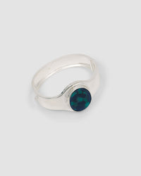 sterling silver cuff with a amazonite stone inlaid in it