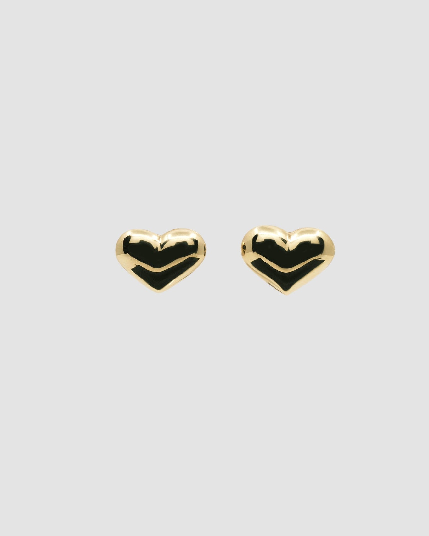 gold heart stud earrings