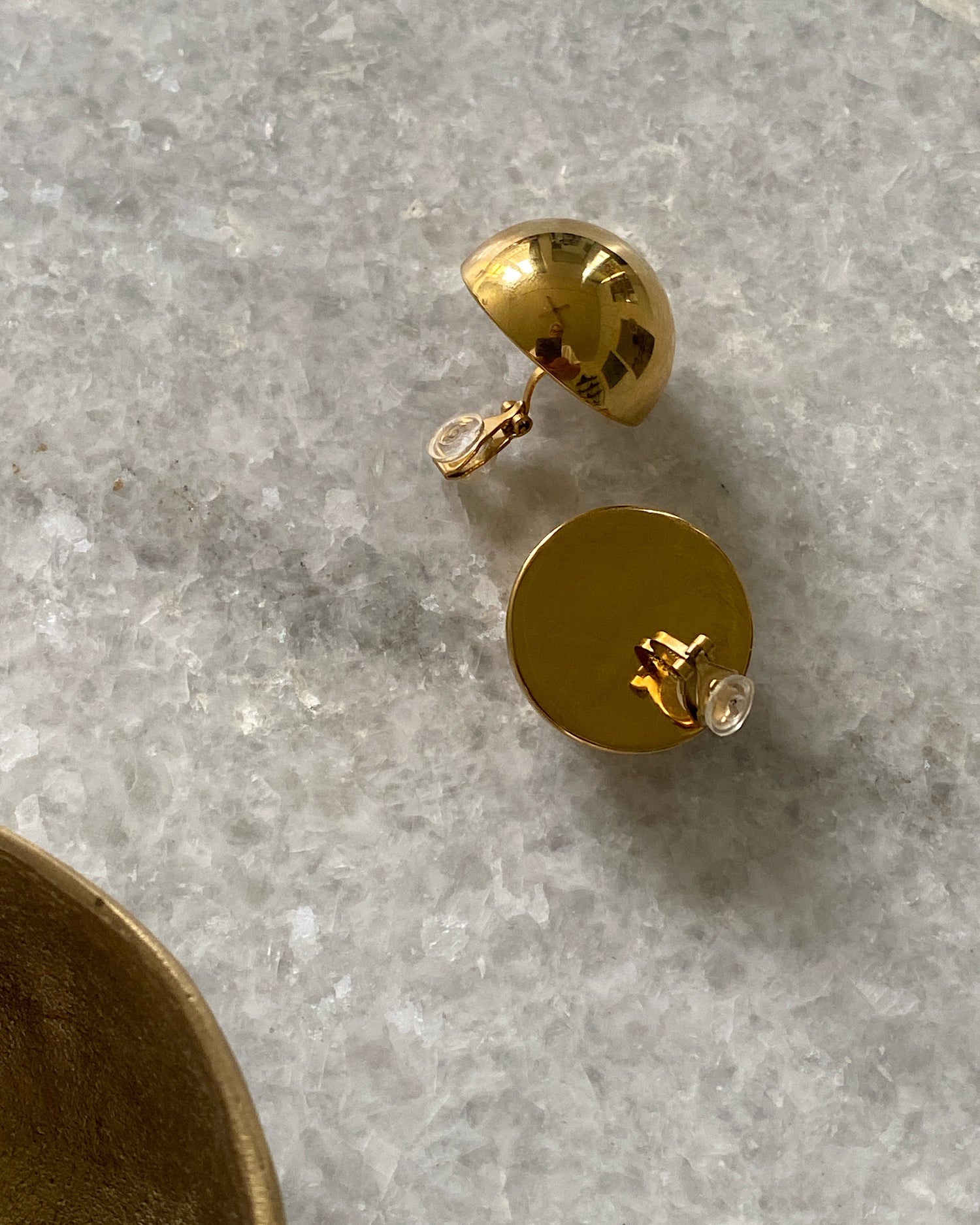 Gold ball clip on earrings