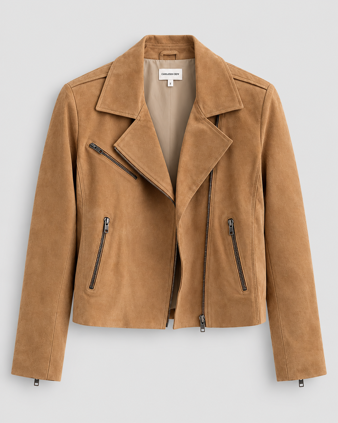 THE BIKER JACKET | SAND SUEDE