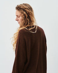 Simple round neck button through Cardigan in Brown by American Vintage at The Pared Store