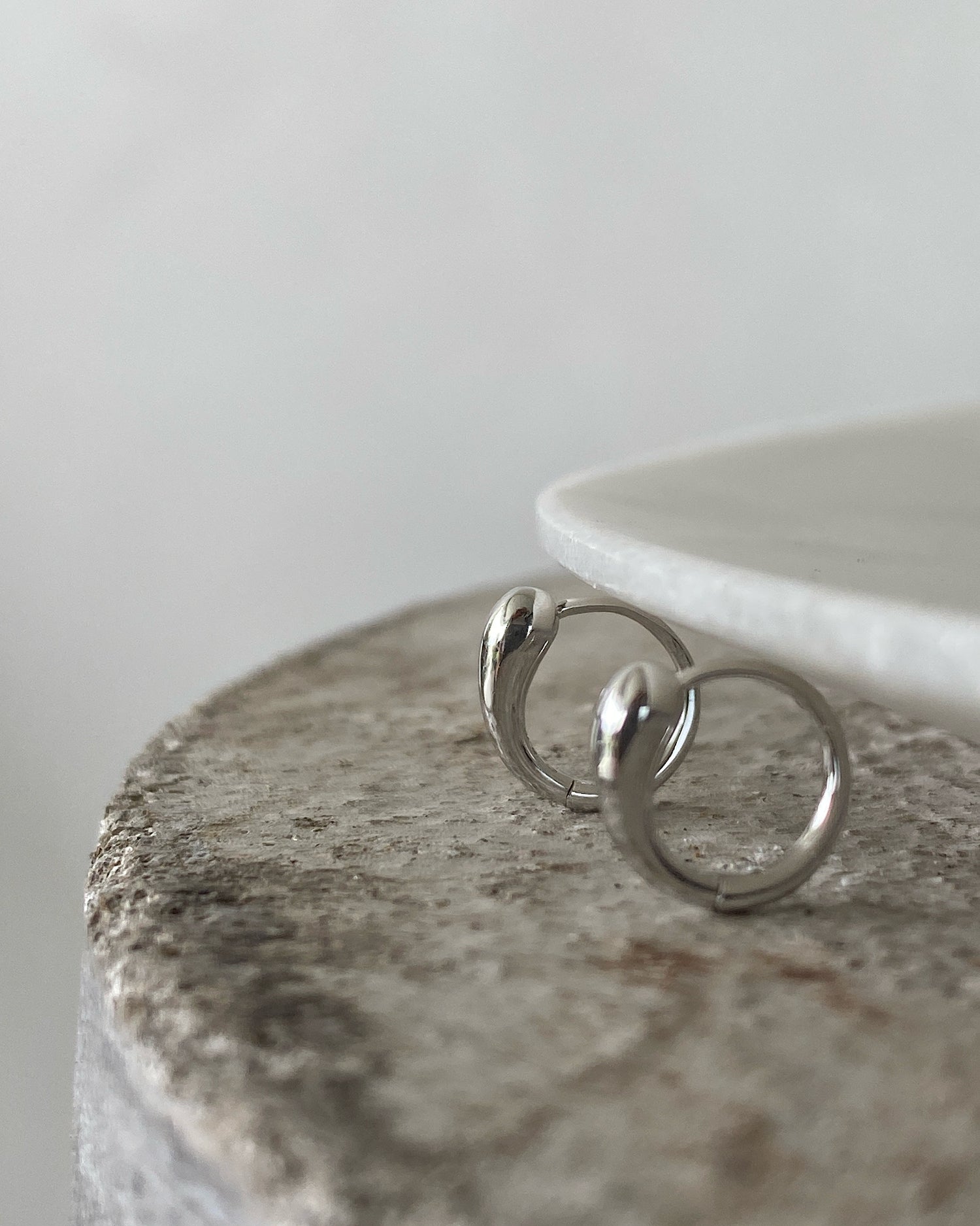 Silver Huggie Earrings