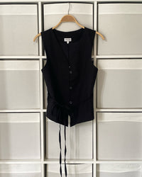 LINEN WAISTCOAT | BLACK