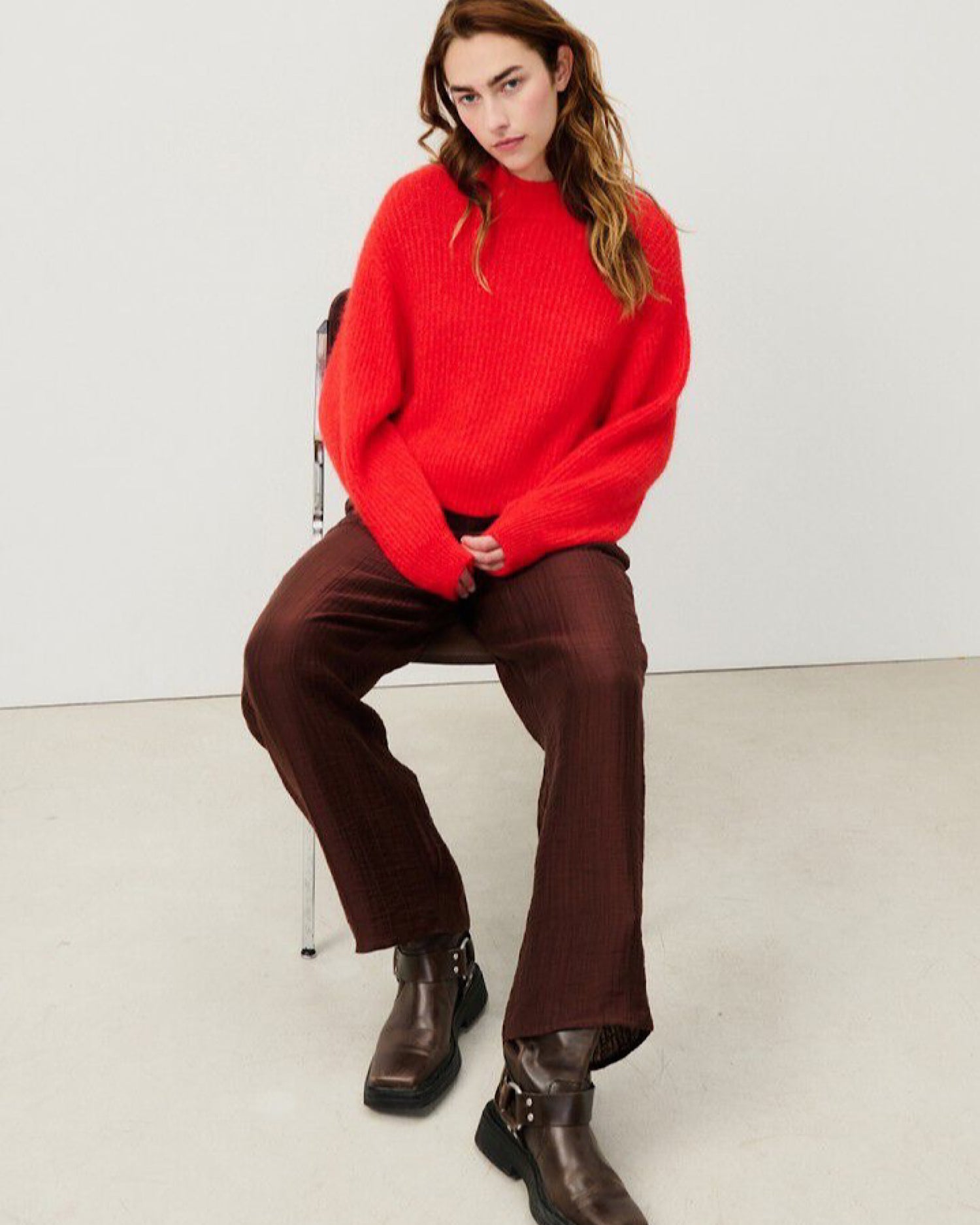 EAST RIBBED SWEATER | CHILLI PEPPER MELANGE