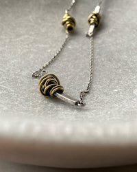 Silver silver necklace with Gold Swirl detail