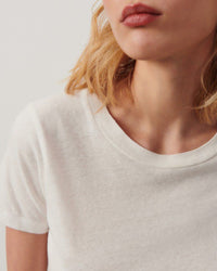 detail of the white gamipy tshirt texture available at The Pared Store