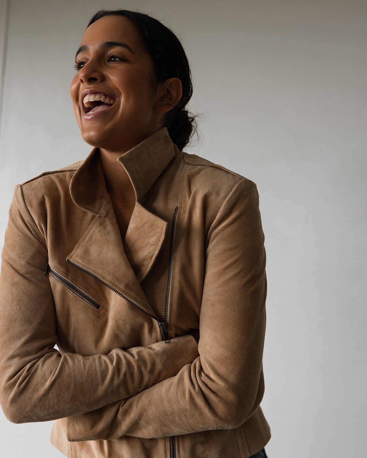 THE BIKER JACKET | SAND SUEDE - The Pared Store