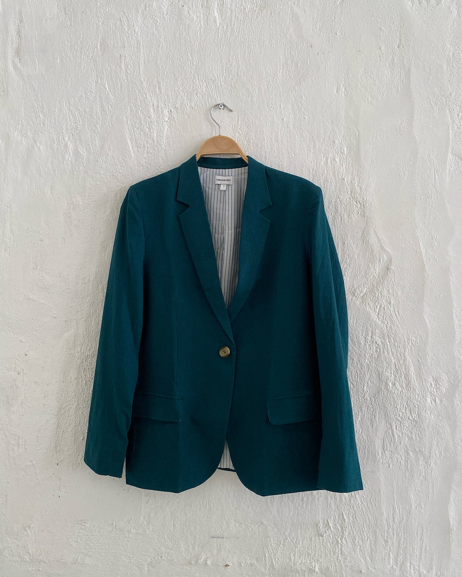 LINEN BLAZER | DARK TEAL - The Pared Store