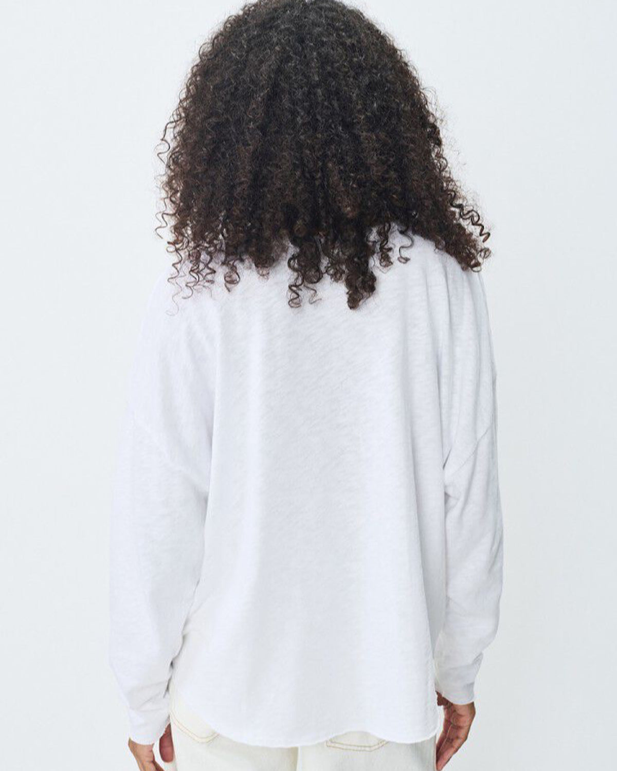 SONOMA V NECK LONG SLEEVE T-SHIRT | WHITE