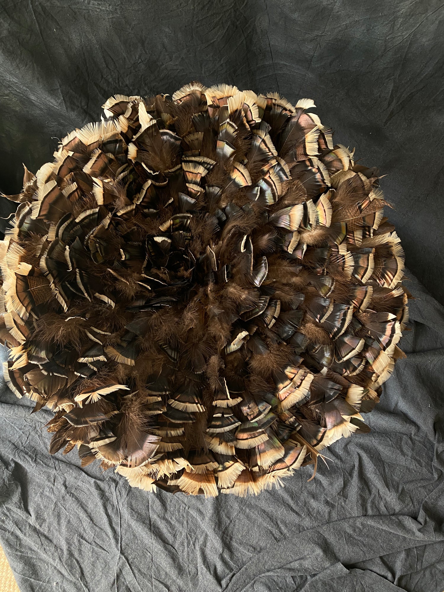 INCREDIBLE BAMILEKE NATURAL FEATHER HEAD DRESS