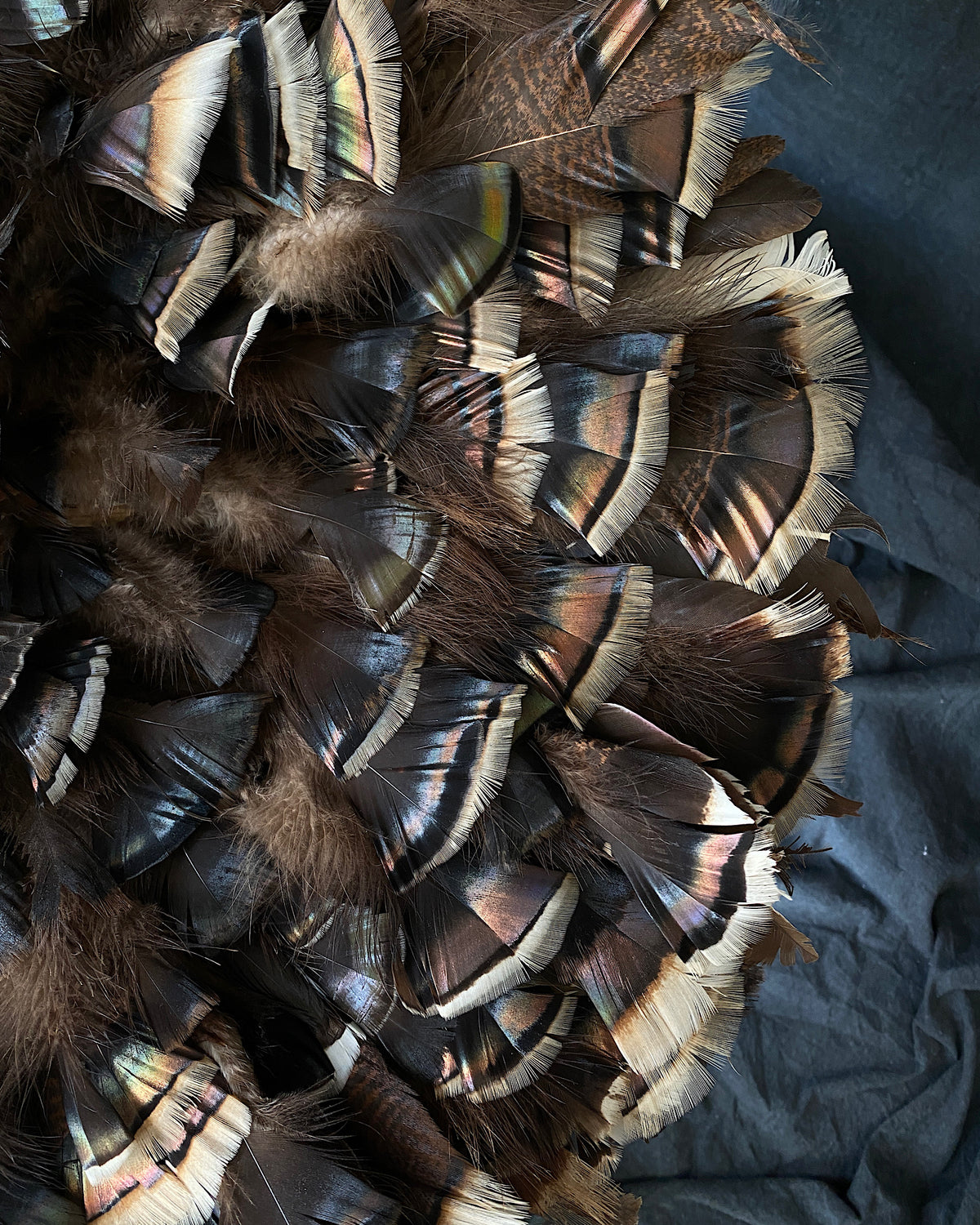 INCREDIBLE BAMILEKE NATURAL FEATHER HEAD DRESS