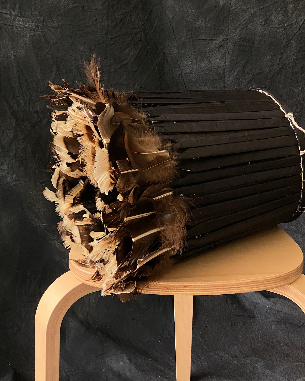 INCREDIBLE BAMILEKE NATURAL FEATHER HEAD DRESS