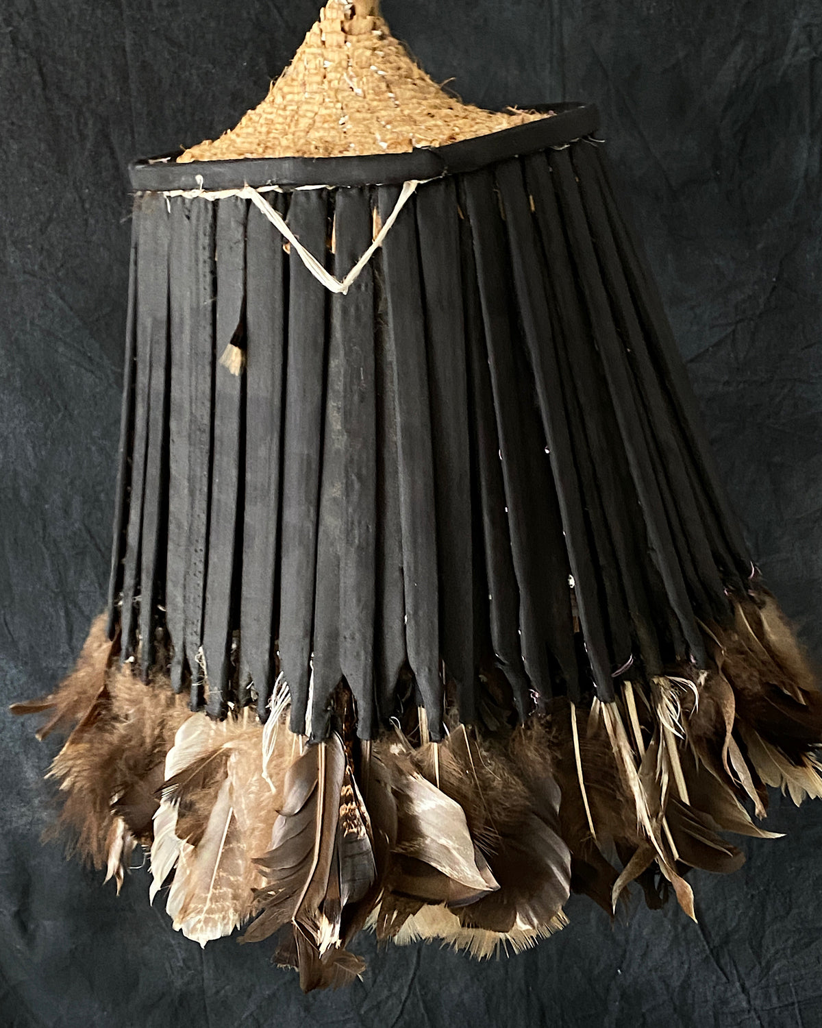 INCREDIBLE BAMILEKE NATURAL FEATHER HEAD DRESS