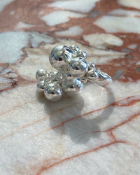 Silver ball cluster ring