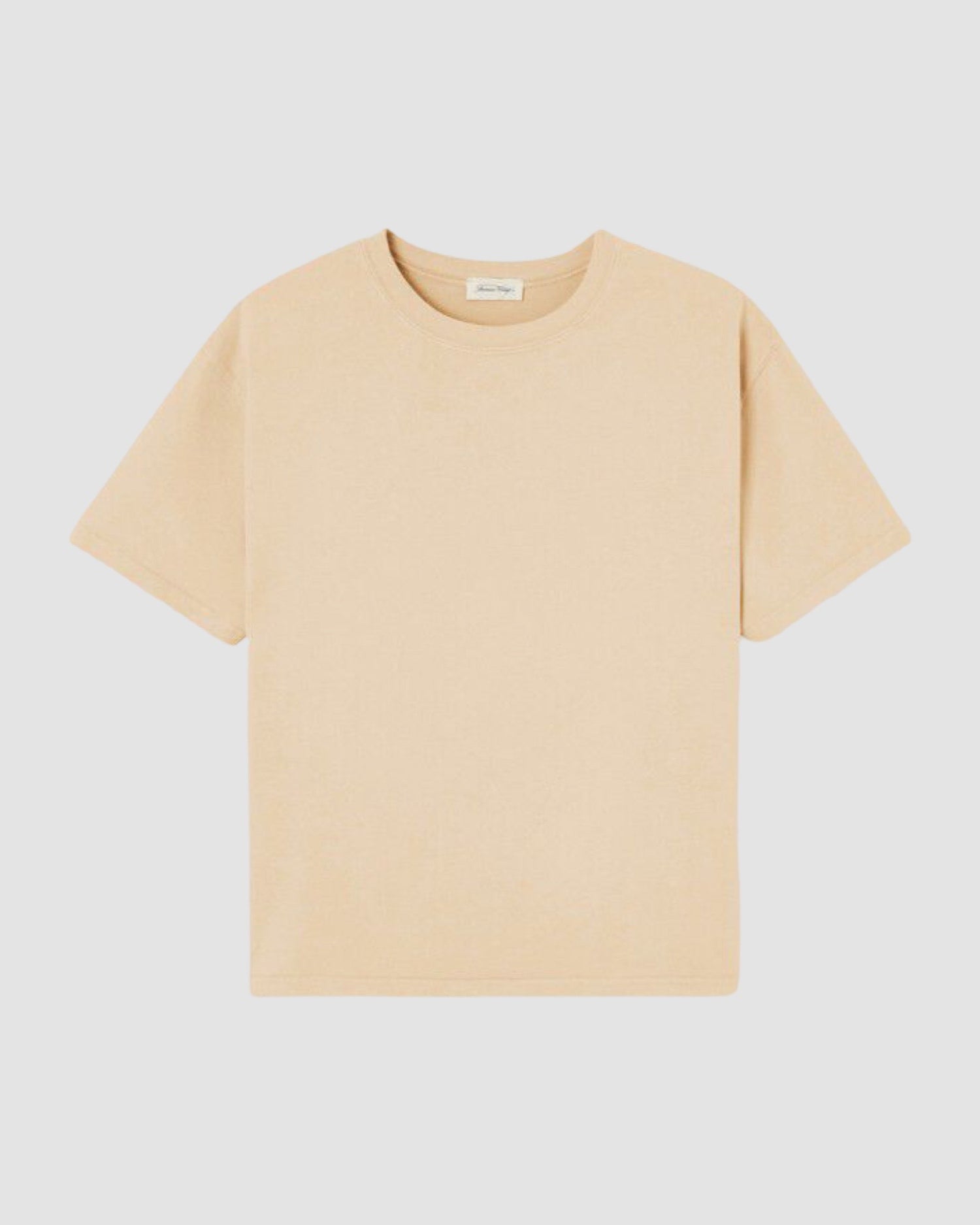 A cream toned round neck thick cotton short sleeve tshirt