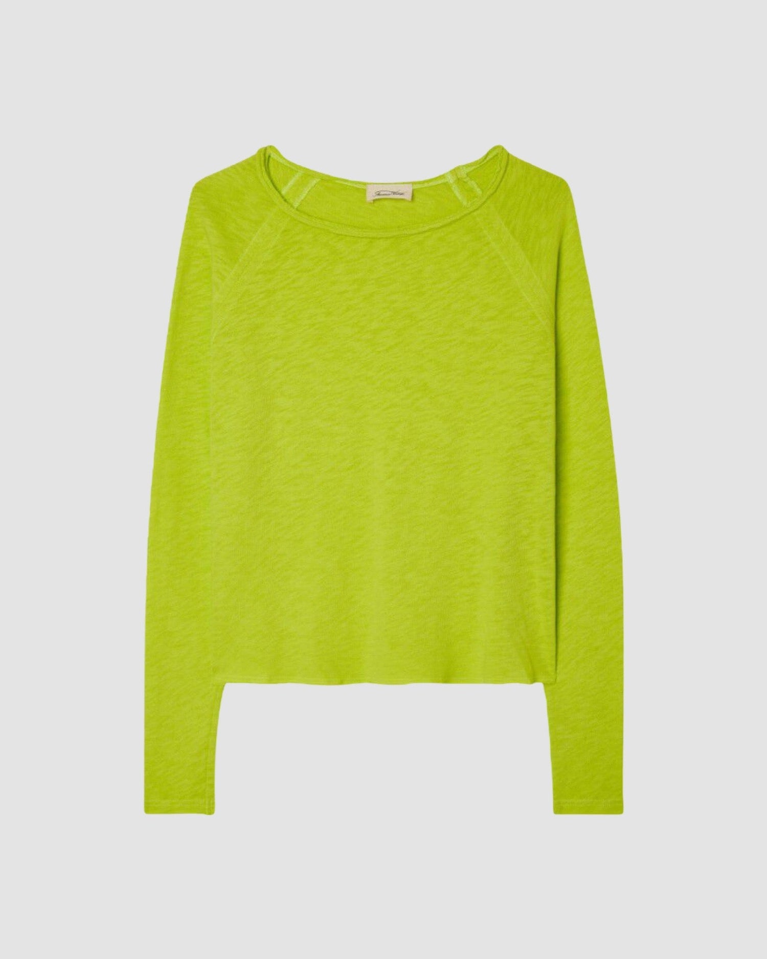 a ma vibrant acid green boat neck long sleeve T-shirt