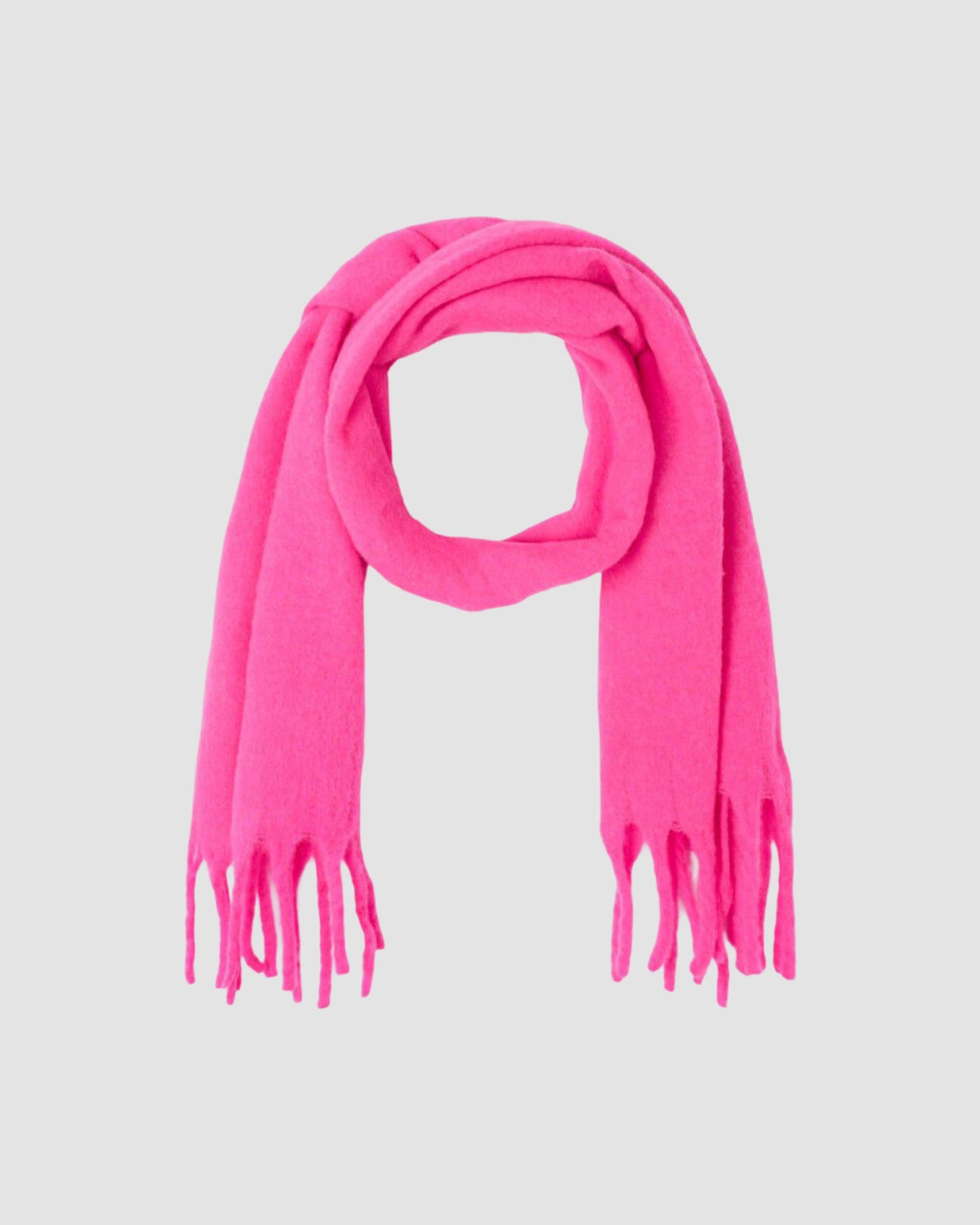 A neon pink scarf