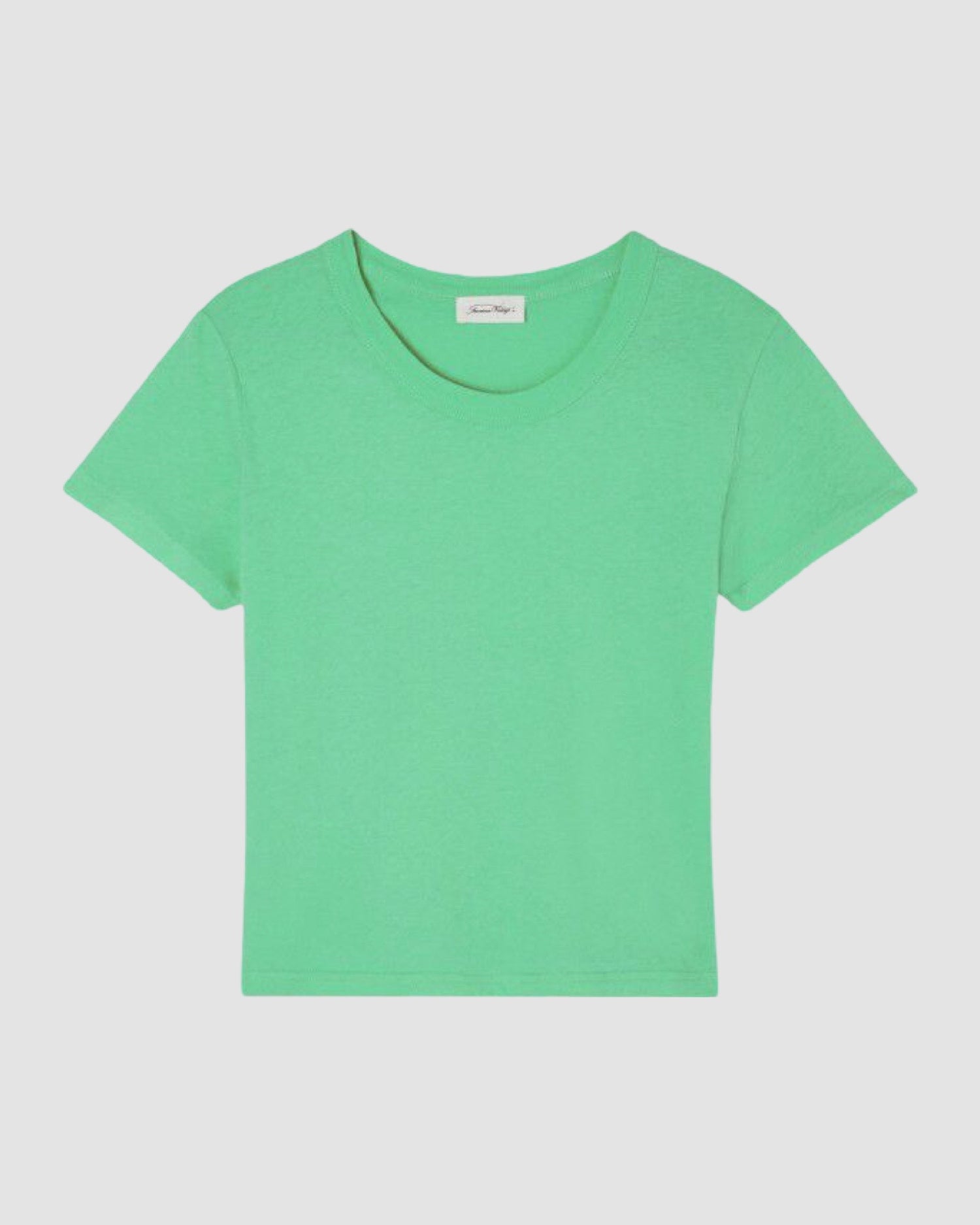 a scoop neck bright green t-shirt