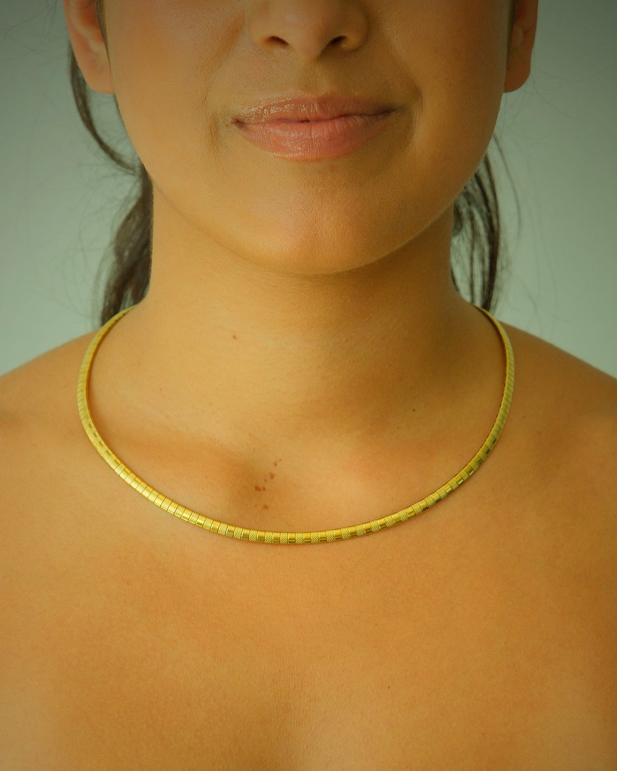 Snake necklace on model