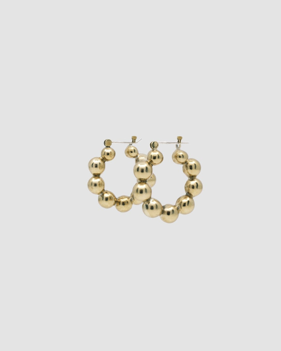 gold ball hoop earrings