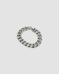 Simple flat cuban silver bracelet