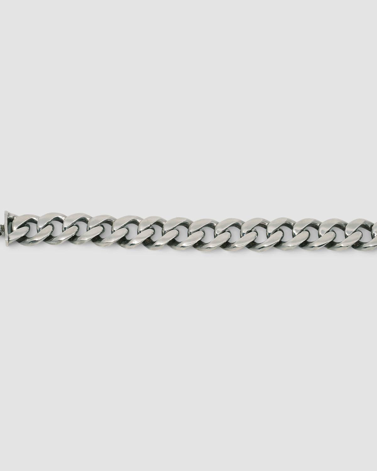 Simple flat cuban silver bracelet