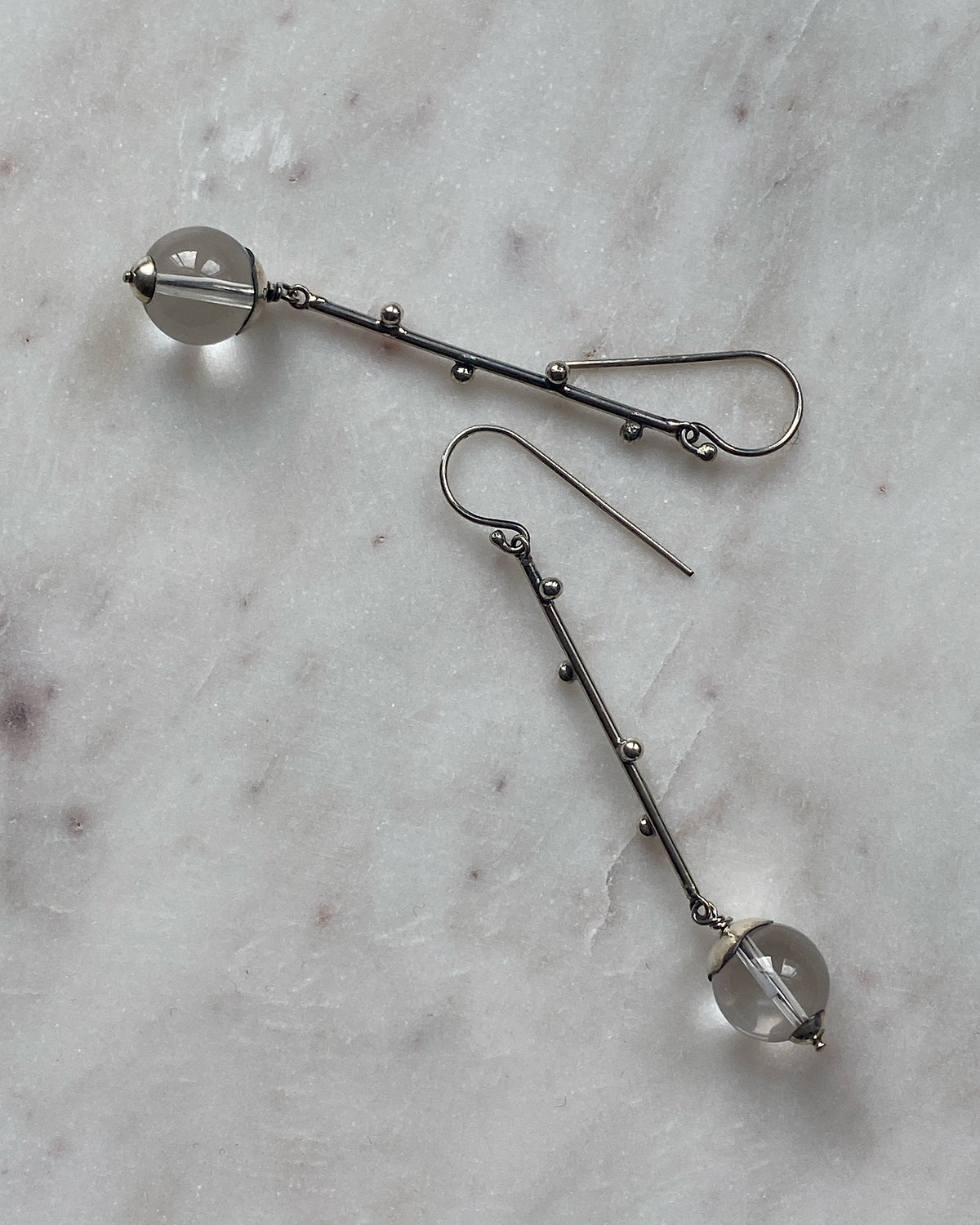 silver drop earrings from Johnny Ramli