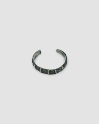 dark blackened silver textured cuff bangle