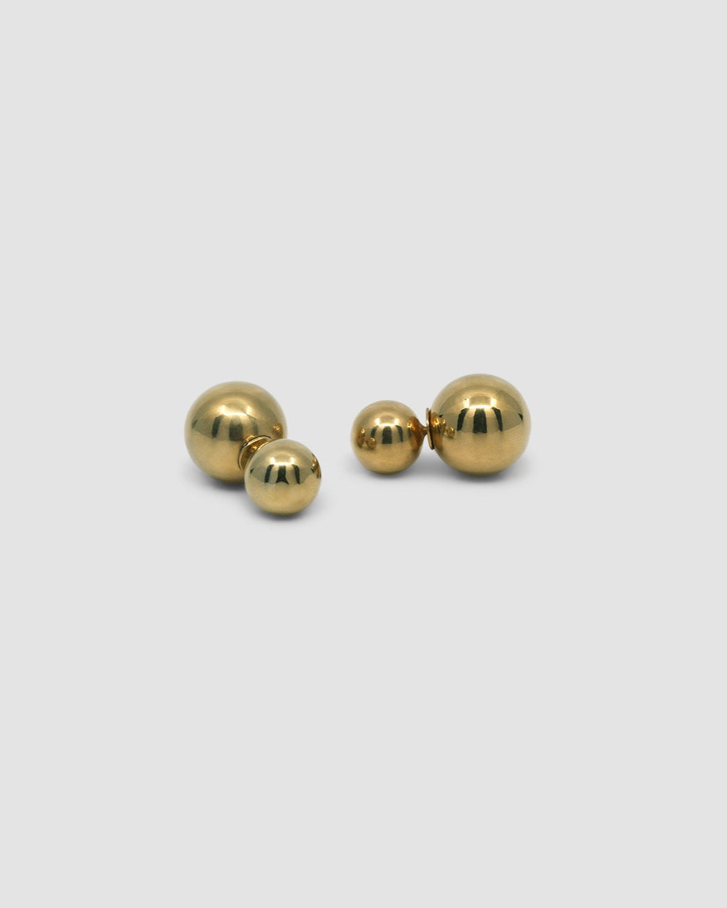 double ended gold ball stud earrings