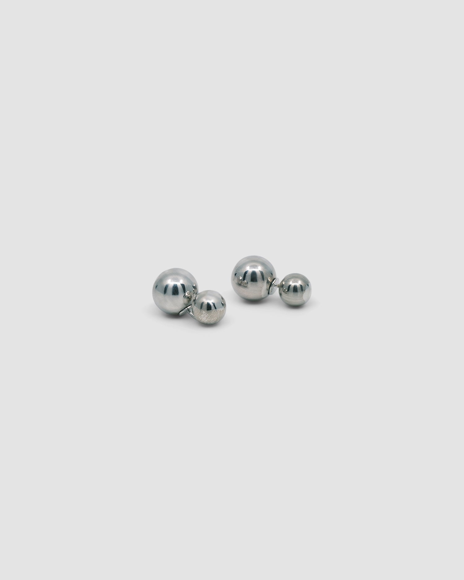 silver double ended ball stud earrings