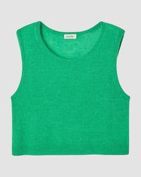 Green tank top on a light gray background