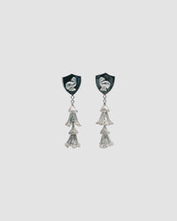 silvert emu shield and gum blossom tassel stud earrings