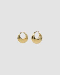 simple crescent shaped fat gold earring with a latch closure