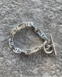 silver double link fob bracelet