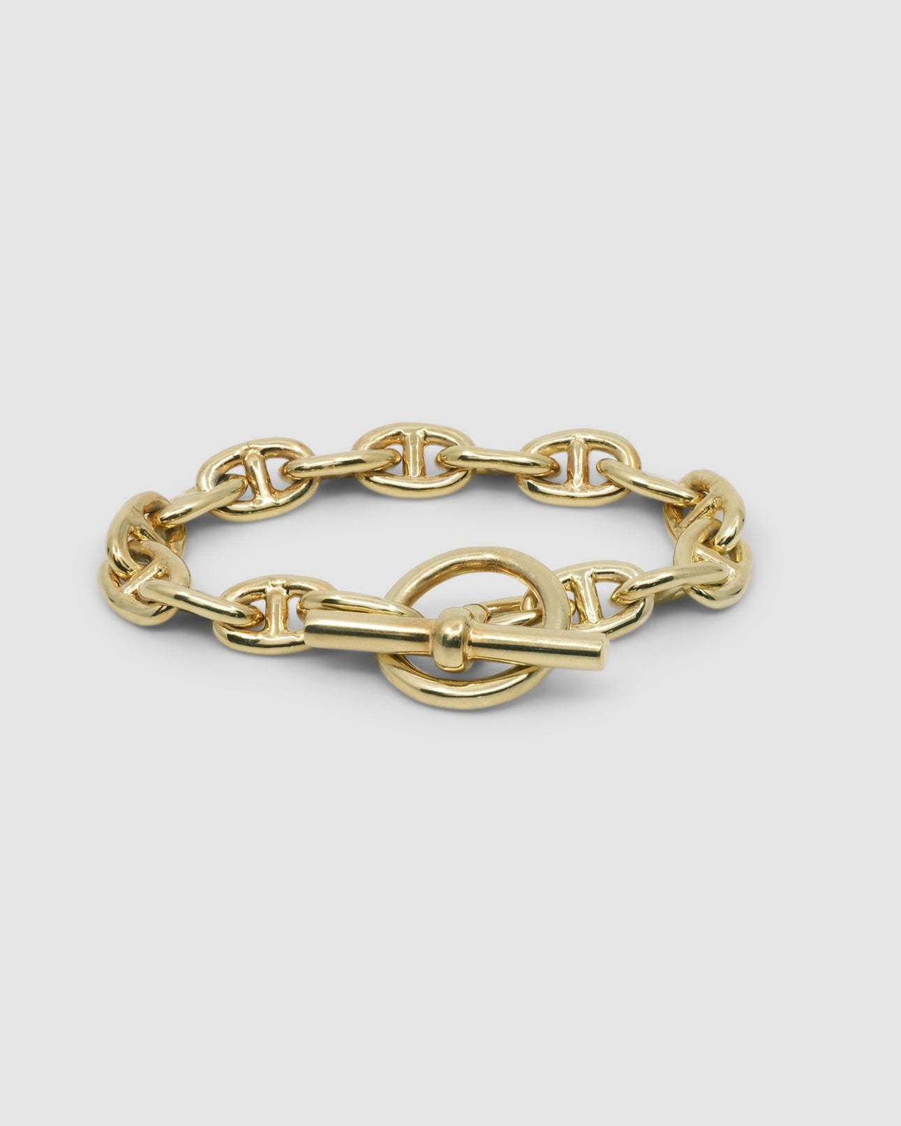 gold double link fob bracelet