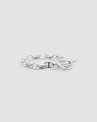 silver double link fob bracelet