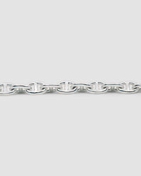 closeup of a silver link chain