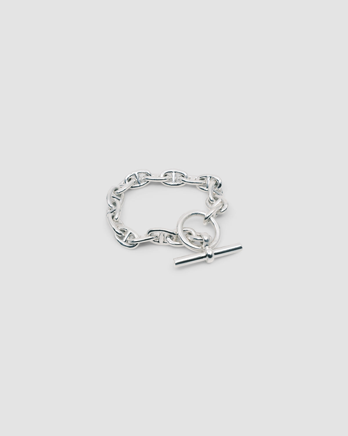 silver double link fob bracelet